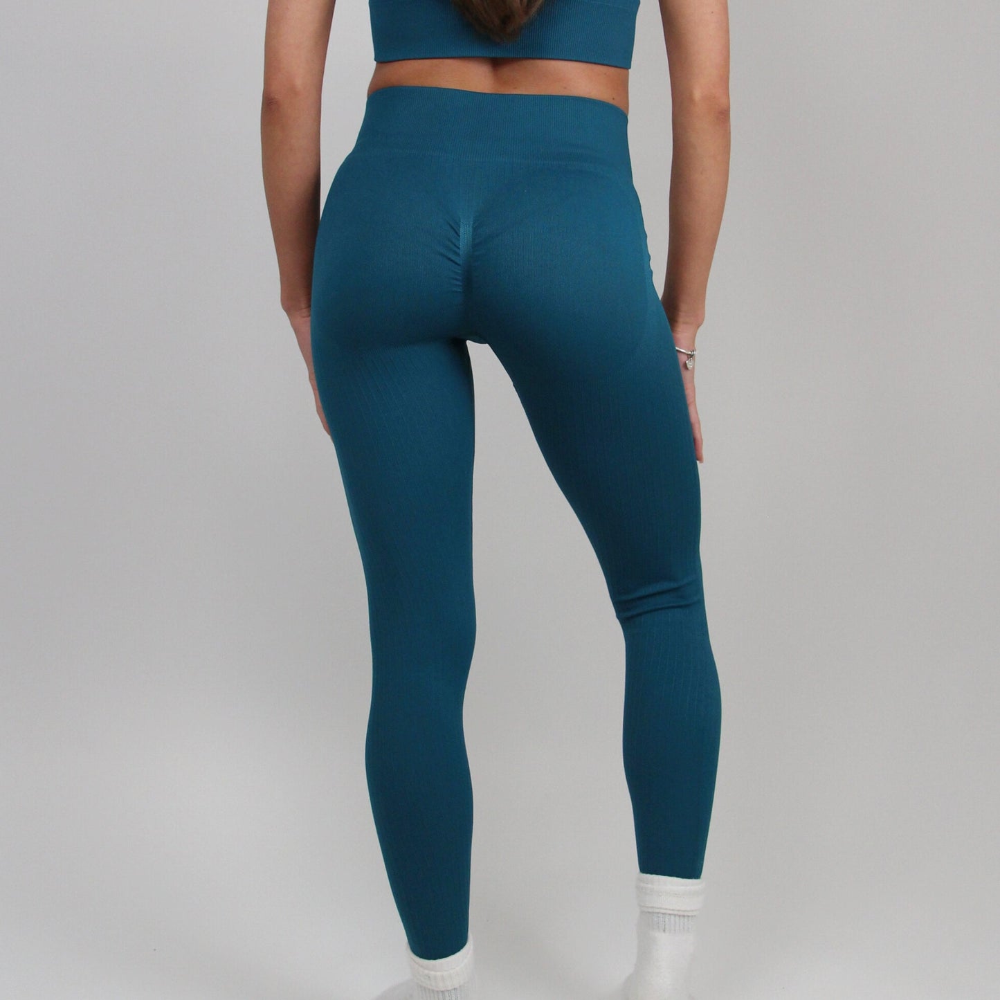 'EveryDay' Ribbed Gym Leggings - Teal