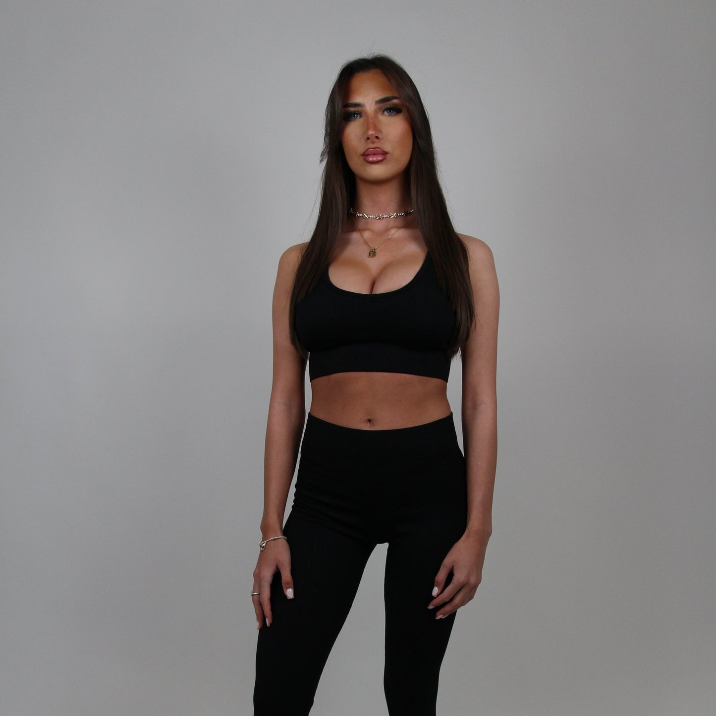 'EveryDay' Ribbed Gym Bralet - Black