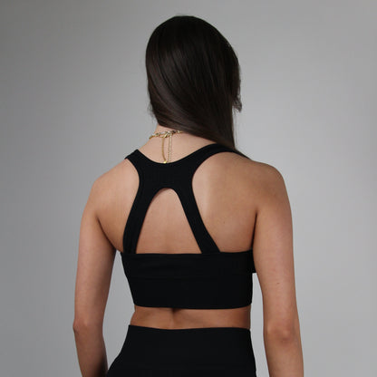 'EveryDay' Ribbed Gym Bralet - Black