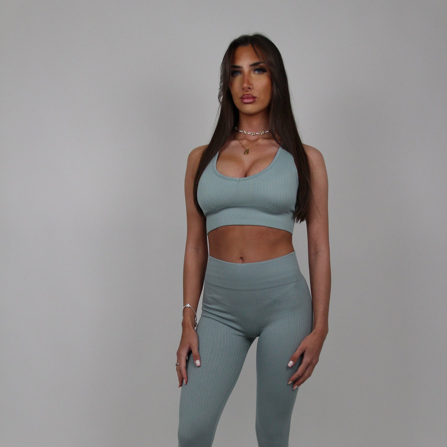 'EveryDay' Ribbed Gym Bralet - Jade