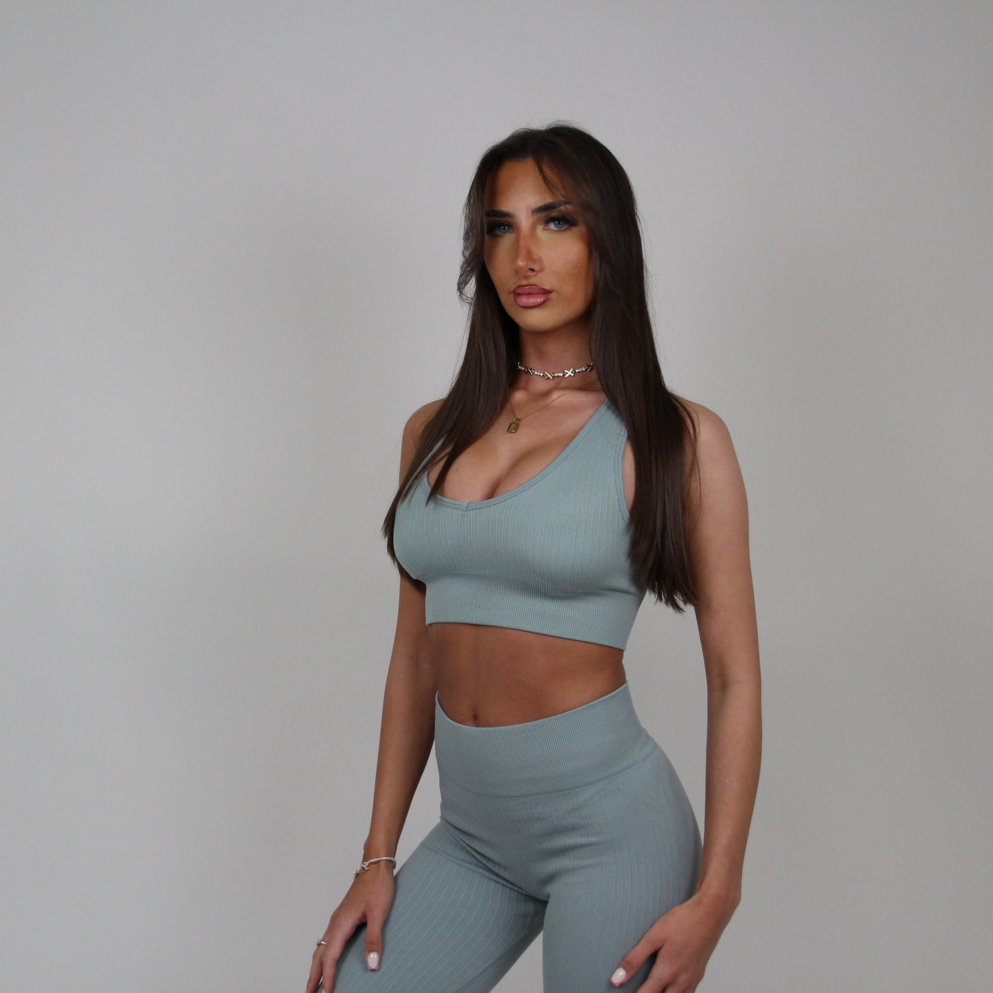 'EveryDay' Ribbed Gym Bralet - Jade