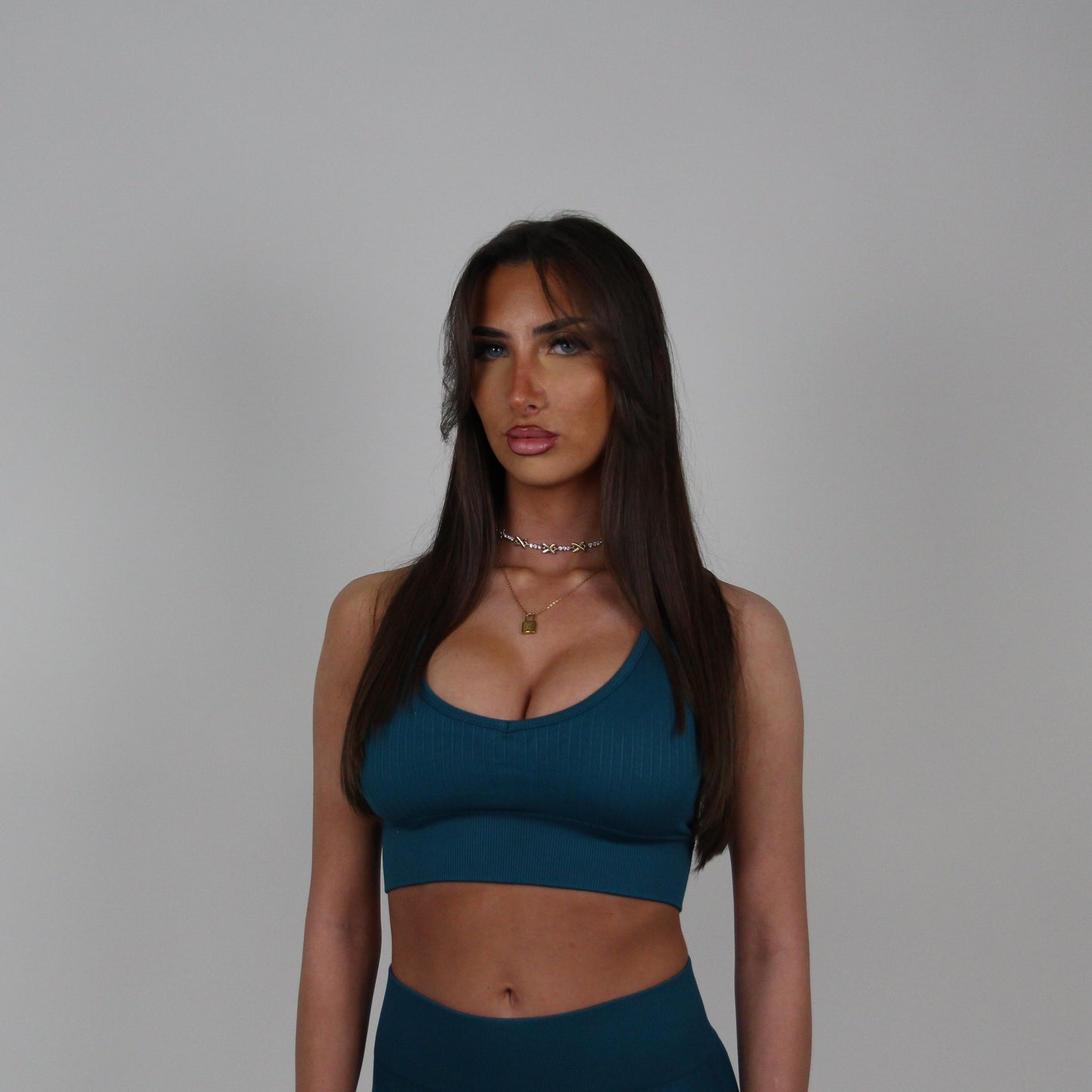 'EveryDay' Ribbed Gym Bralet - Teal