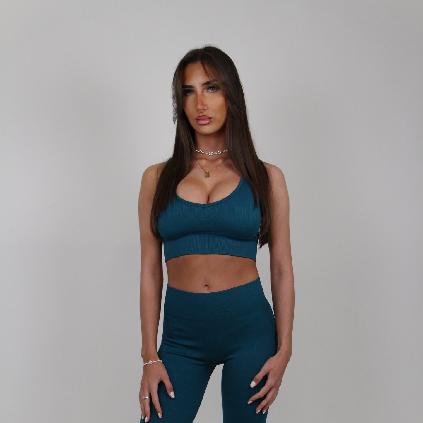 'EveryDay' Ribbed Gym Bralet - Teal